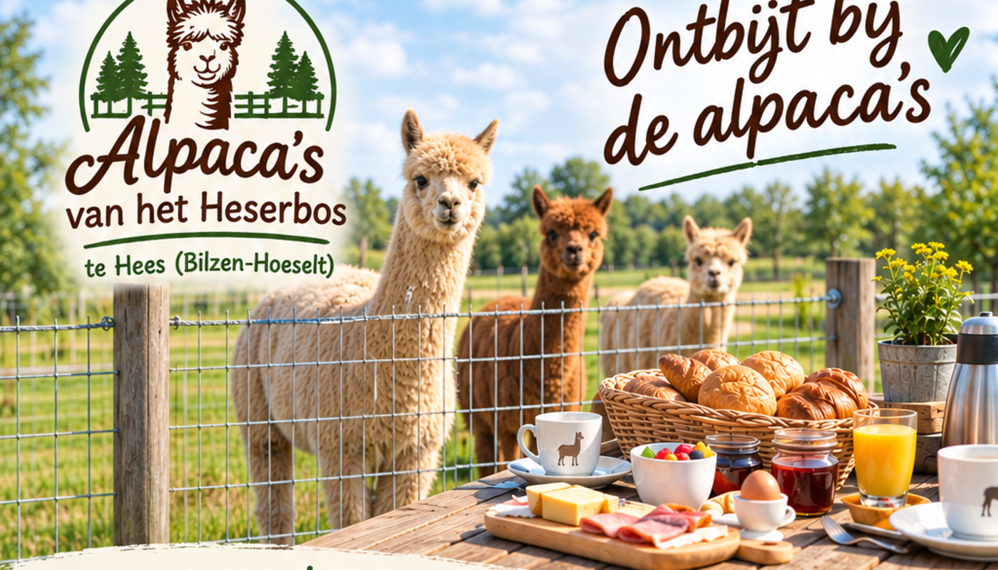 Ontbijt bij de alpaca's