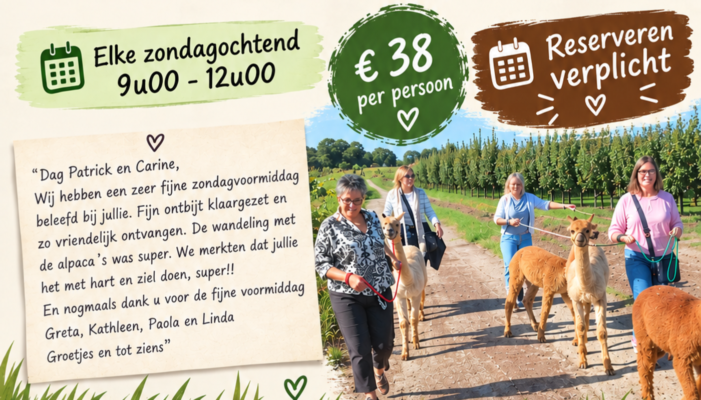 Ontbijt bij de alpaca's